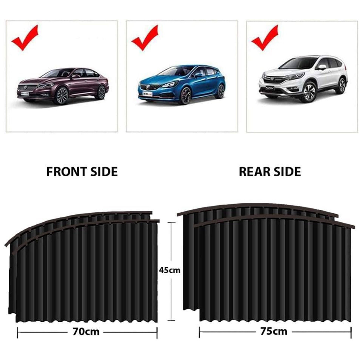 Curtain for Car Window | Heat & Sunshade Protection (4 Pcs With Curtain Hook & Adhesive Tap Set)q Curtain for Car Window | Heat & Sunshade Protection (4 Pcs With Curtain Hook & Adhesive Tap Set)q